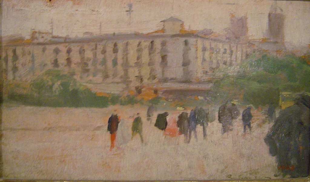 Ramon Casas - Paesaggio urbano e figure, Biblioteca Museu Víctor Balaguer, Barcellona